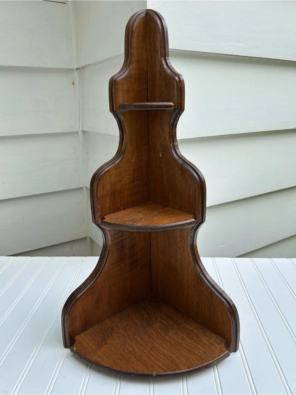 Vintage Shelf Wood Corner Wall Hanging Handmade Cottagecore Solid 21.5x8.5